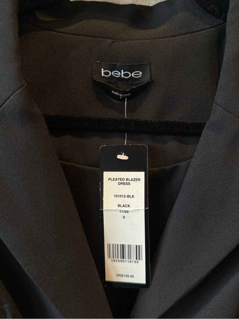 bebe Black Ruffle-Front Long Blazer - Picture 3 of 4